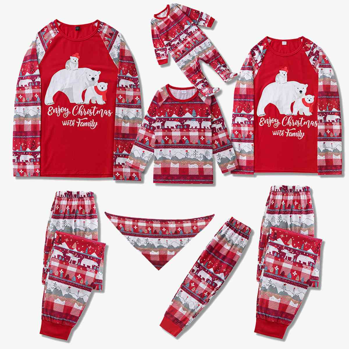 MEN Bear Graphic Top and Printed Pants Set - T -