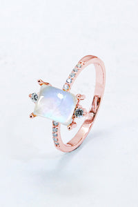 Thumbnail for 925 Sterling Silver Square Moonstone Ring - T - 2 FINISHES -