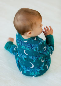 Thumbnail for Eclipse Kids - Midnight Tigers - Long Sleeve Zipper Sleep Romper -