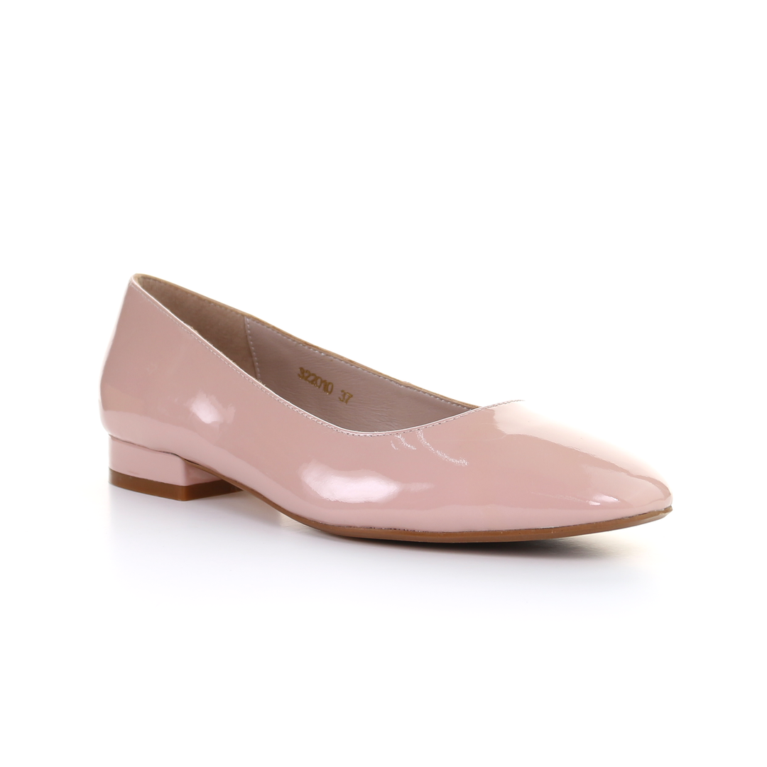 Patent Leather Square Toe Ballerina (Pink)