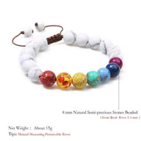 Thumbnail for 7 Chakra and Healing White Stone Braided Bracelet -