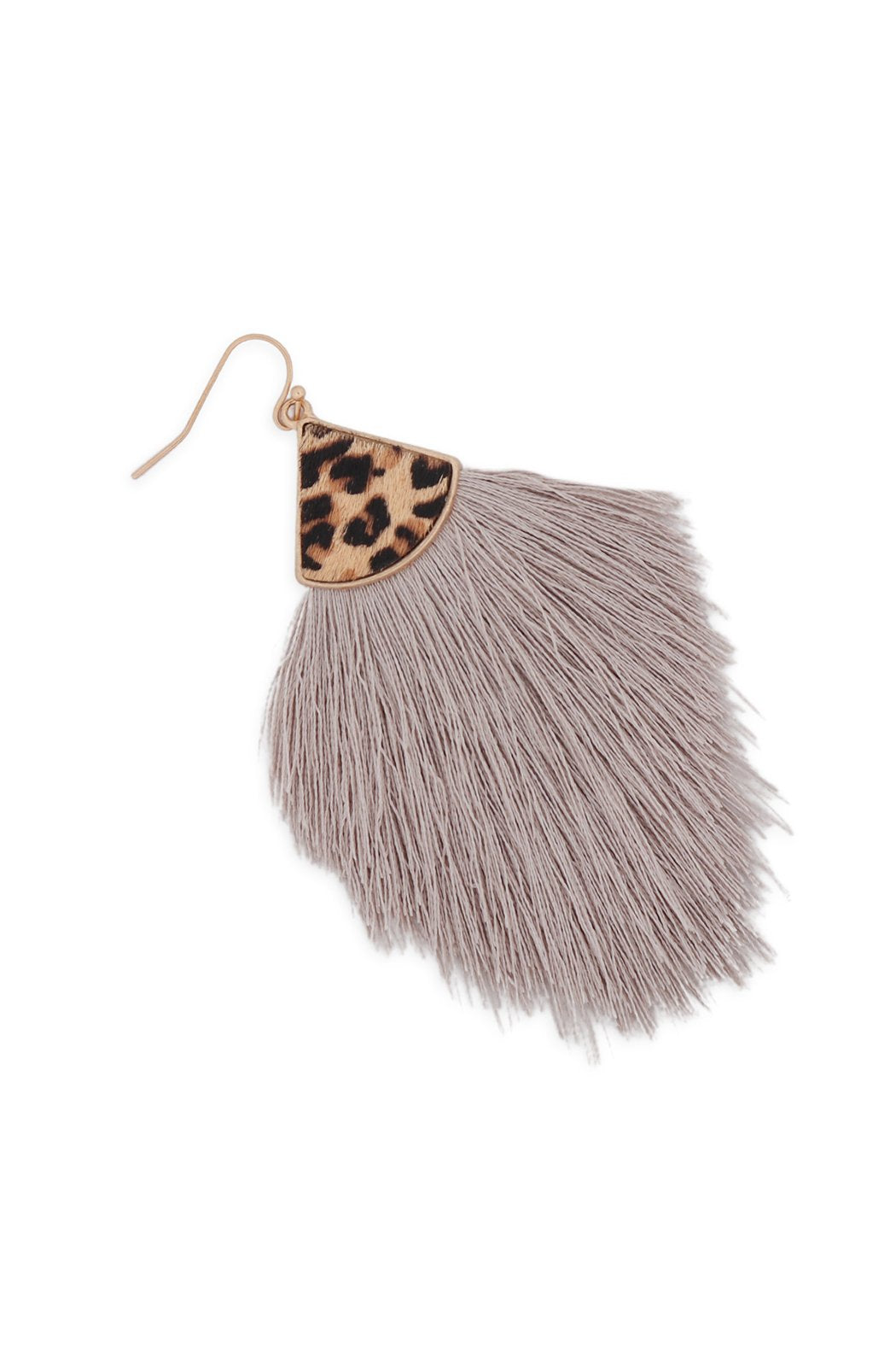 Leopard Real Leather Tassel Hook Earrings - 9 COLORS -