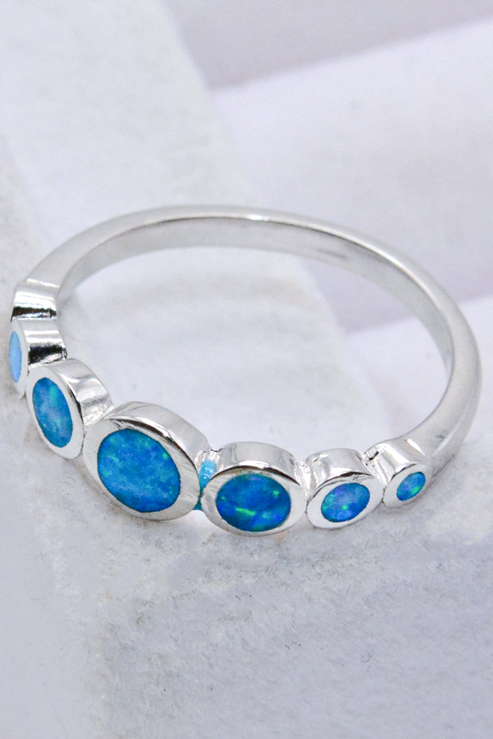 925 Sterling Silver Multi-Opal Ring - T - SIZES 6 THRU 9 - 1 COLOR -