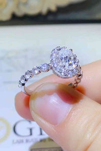 Thumbnail for Adored 1 Carat Moissanite 925 Sterling Silver Halo Ring