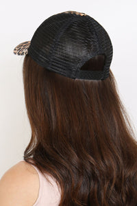 Thumbnail for Riah Fashion - Leopard Skin Printed Net Cap Hat -