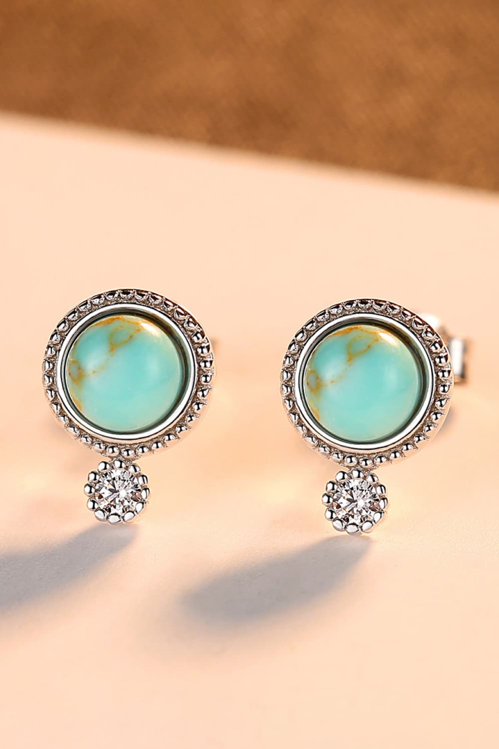 Turquoise Platinum-Plated Earrings - T -