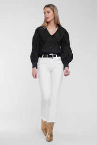 Thumbnail for Q2 - Oversized Collared Shirt in Black - 1 COLOR -