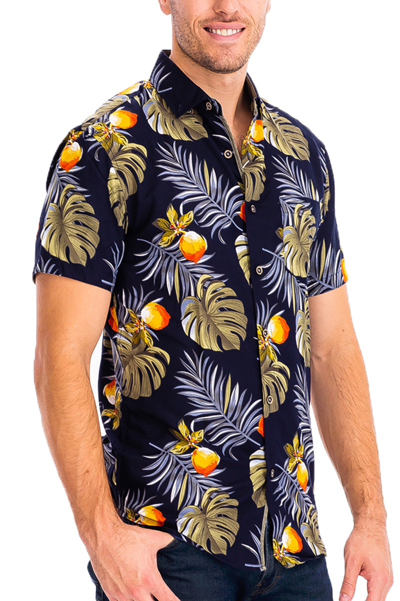 WEIV - Digital Print Hawaiian Short Sleeve Shirt -