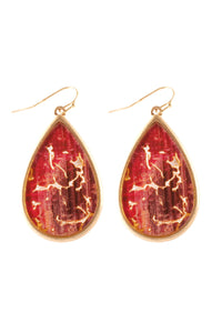 Thumbnail for Riah Fashion - Semiwood Flake Hook Teardrop Earrings - 4 COLORS -