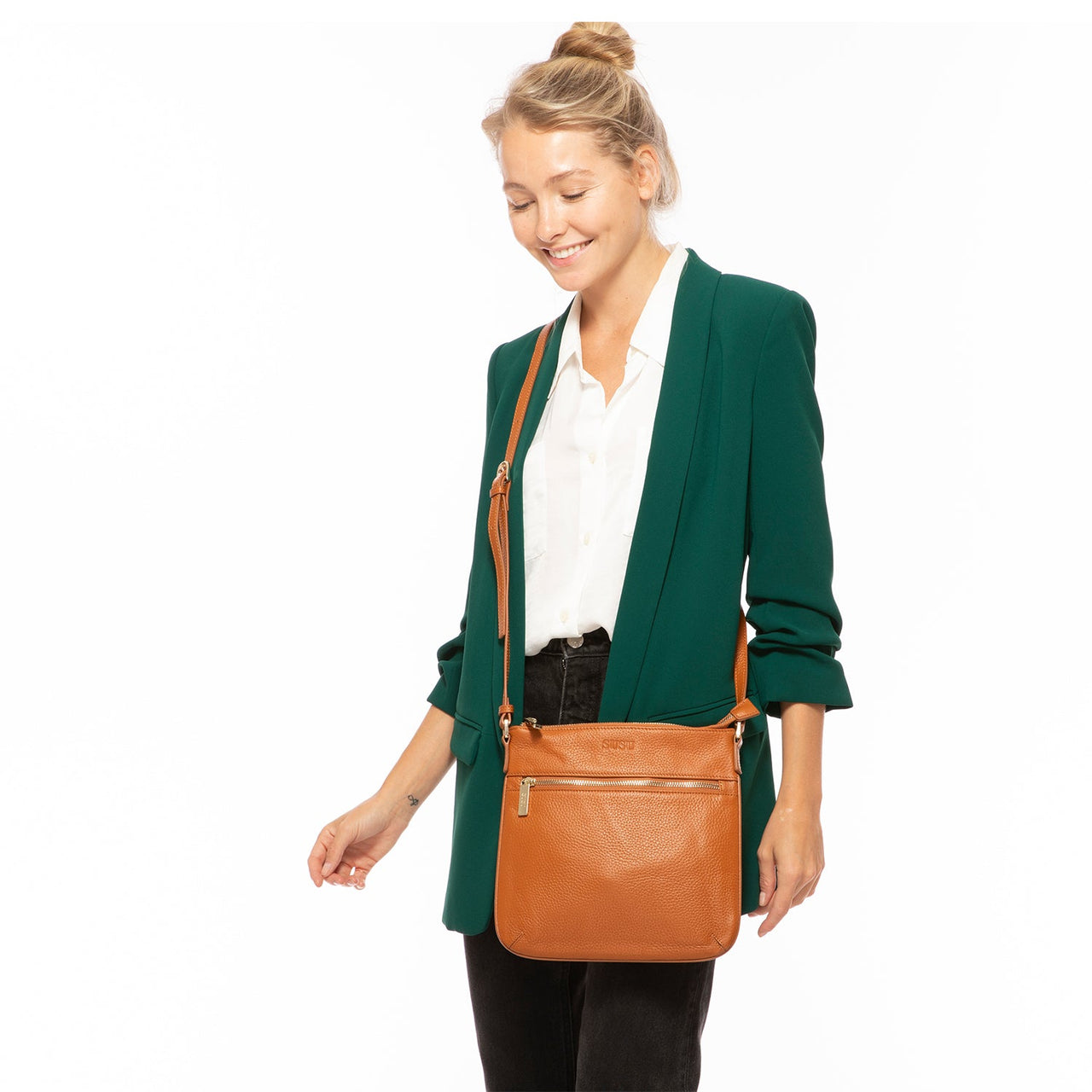 Brown Leather Crossbody Bag -