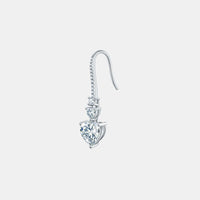 Thumbnail for 5.44 Carat 925 Sterling Silver Moissanite Heart Drop Earrings