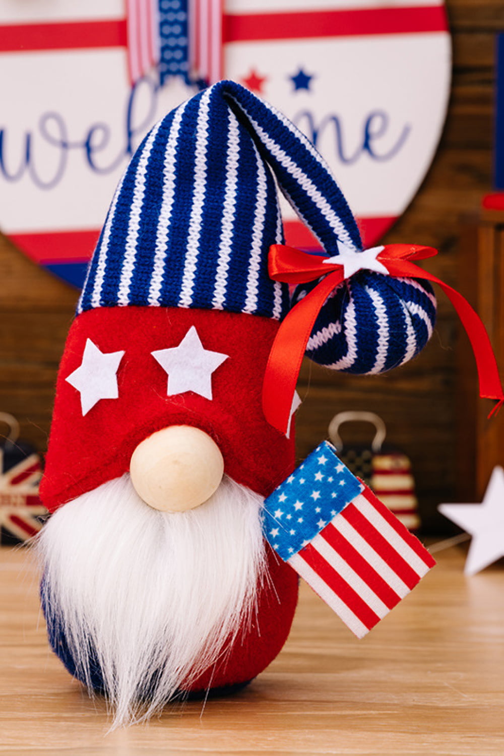 Set of 2 Independence Day Knit Decor Gnomes - 14.5" - 2 TYPES - 2 TYPES / SET - [5-10 DAY DELIVERY] - T -