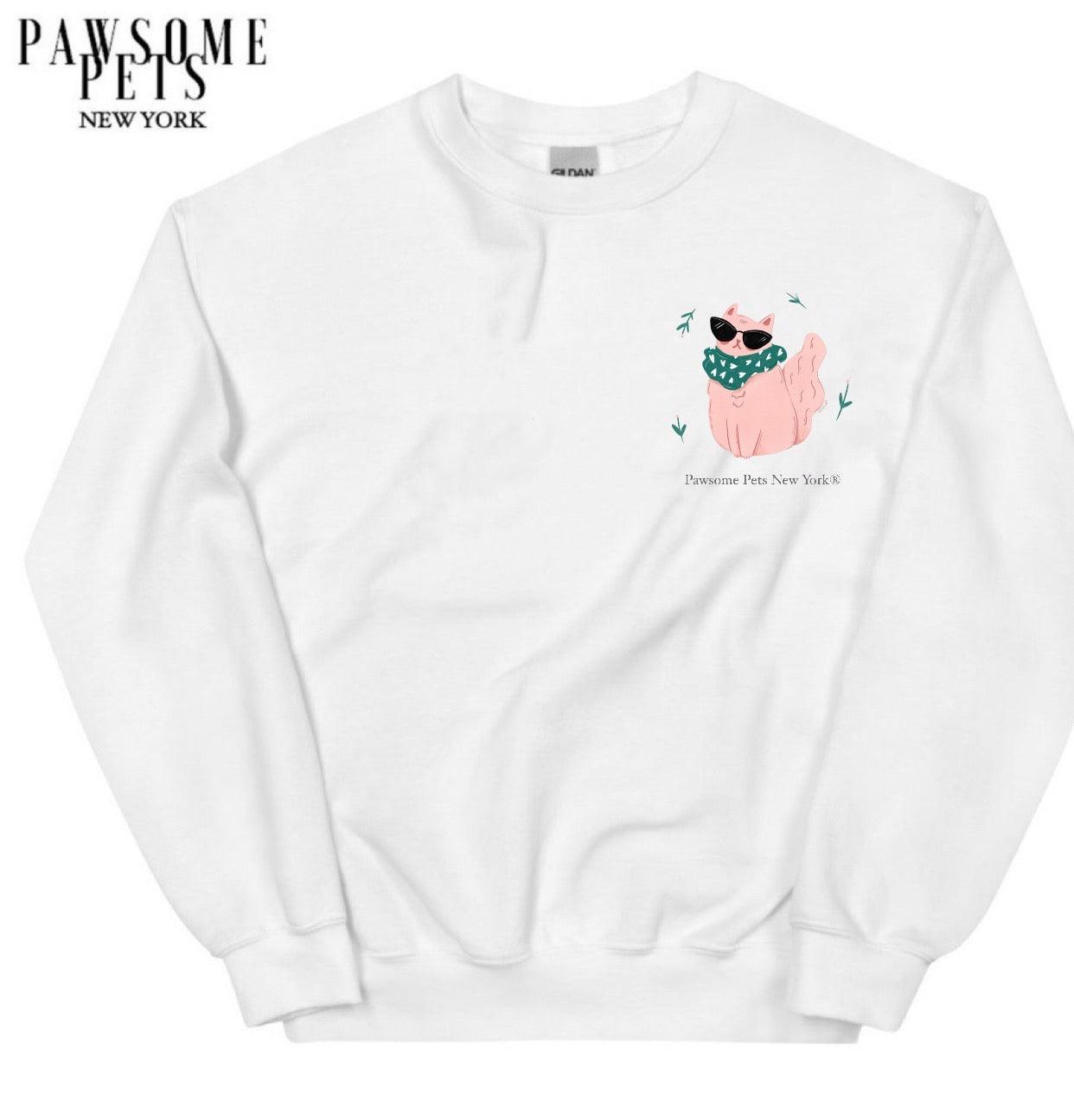 Sweatshirt - Joyful Cat(upper Right) - 7 COLORS -