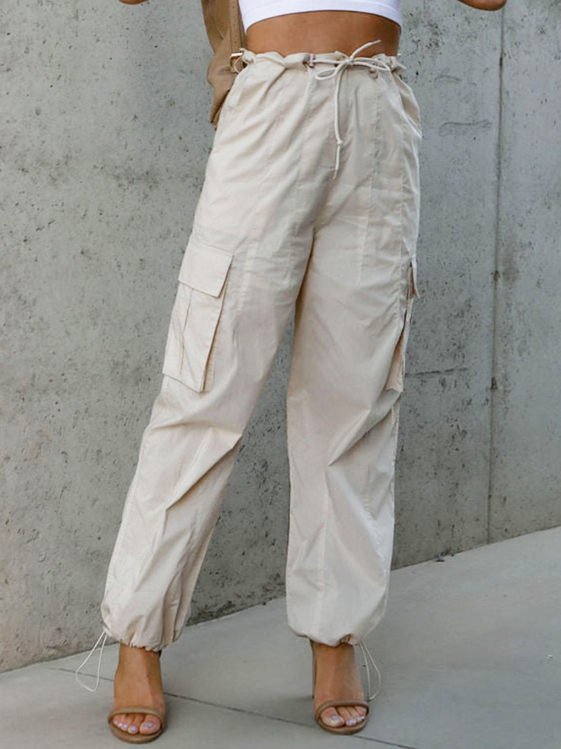 Drawstring Pants with Pockets - T - 2 COLORS -