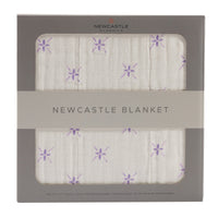 Thumbnail for Lavender Flower and White Bamboo Muslin Newcastle Blanket -