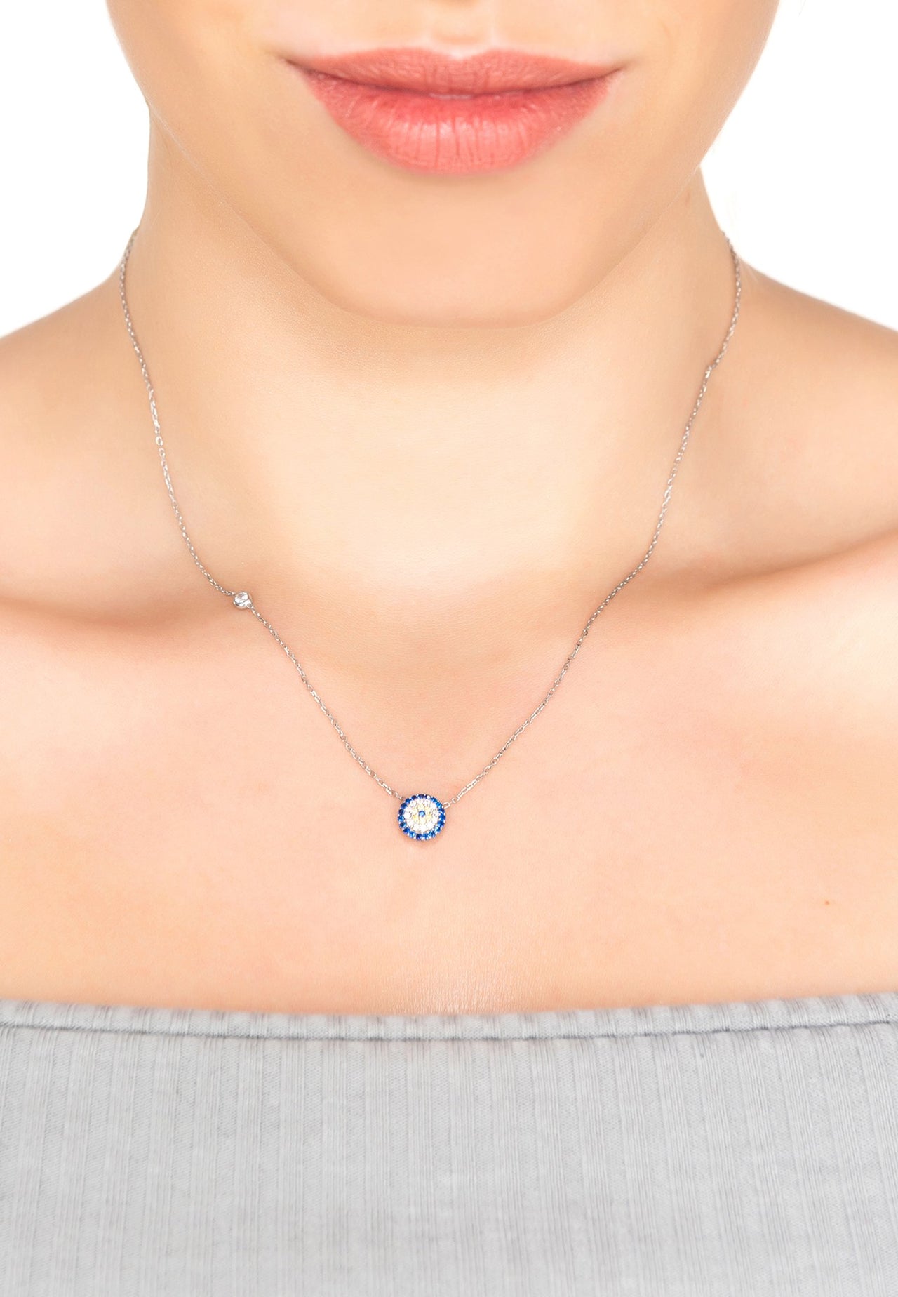 LATELITA - Evil Eye Protectant Necklace Silver -