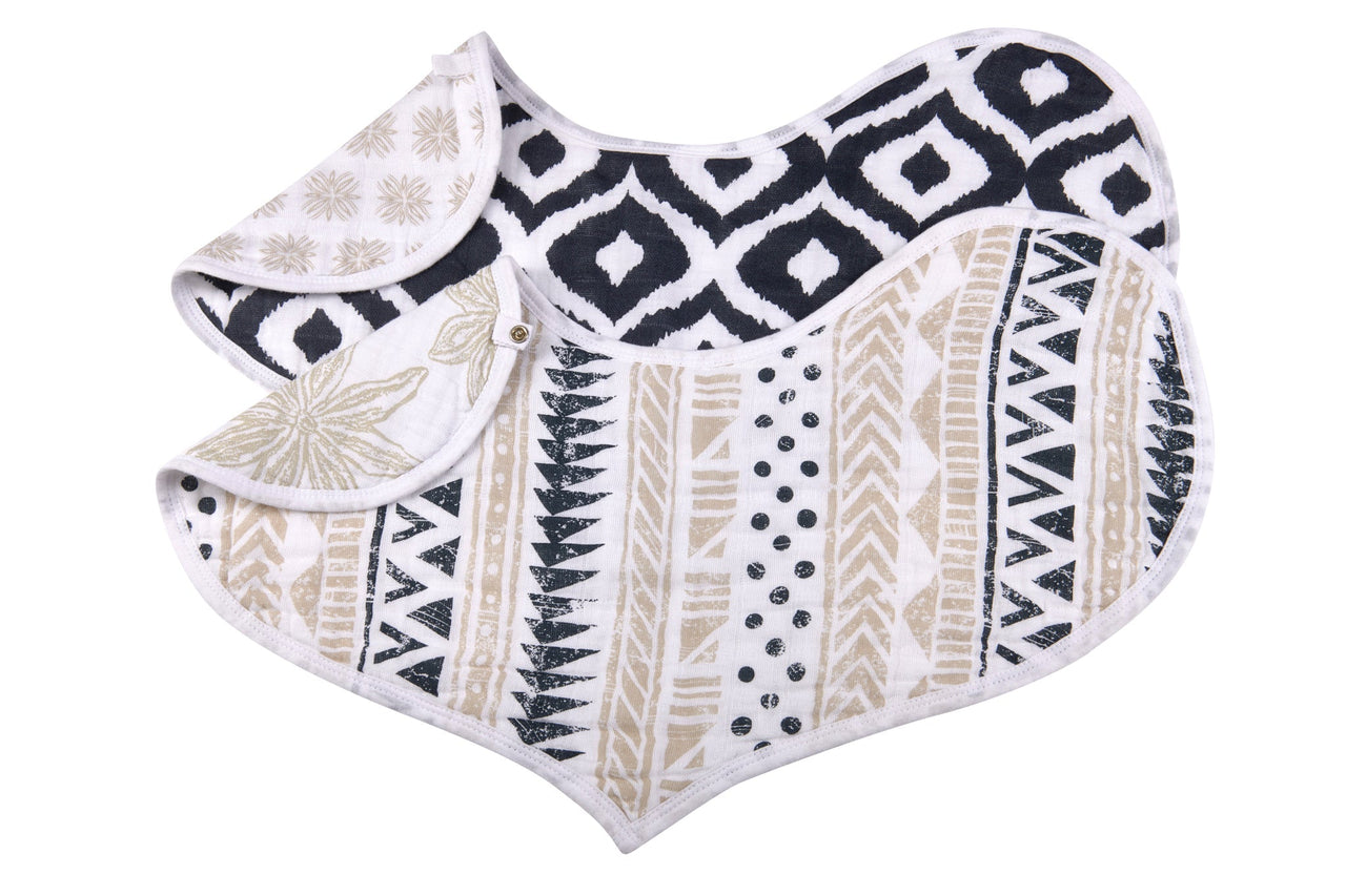 Newcastle - Boho Flower Heart Cotton Bibs 2pk -