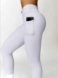 Thumbnail for Twisted High Waist Active Leggings with Pockets - T - 5 COLORS -