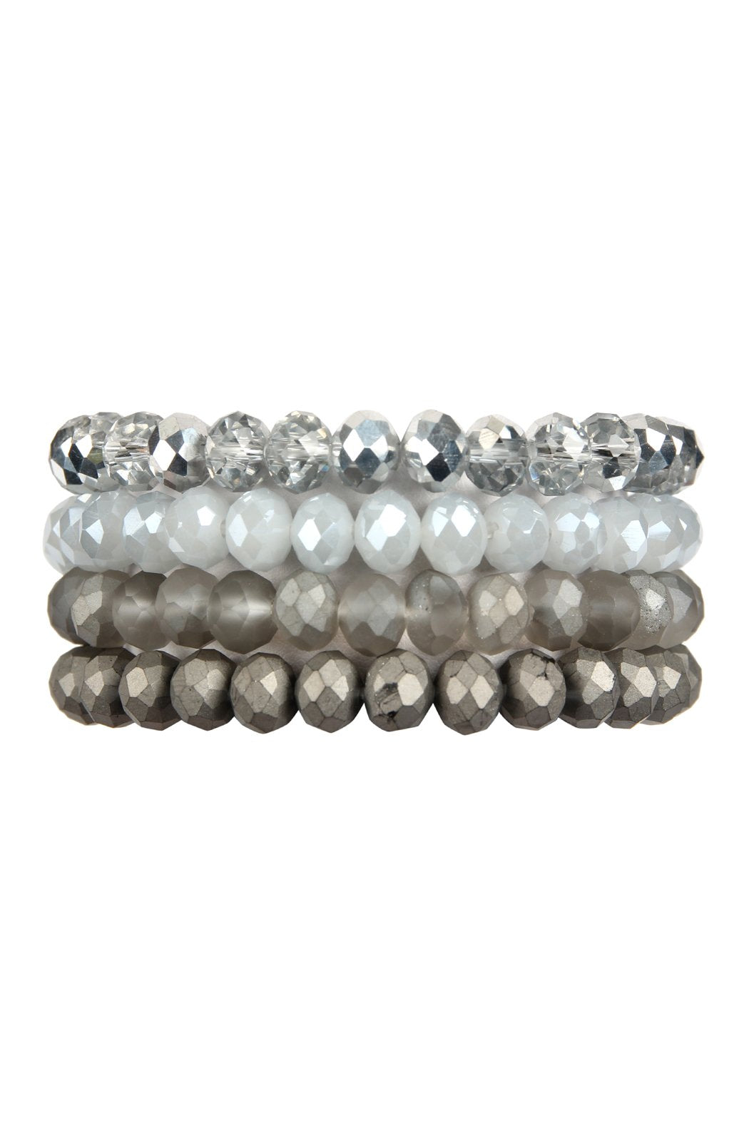 Four-Line Glass Beads Stretch Bracelet - 8 COLORS -