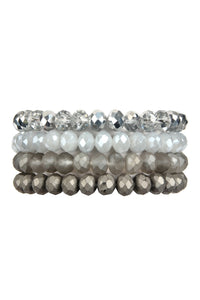 Thumbnail for Four-Line Glass Beads Stretch Bracelet - 8 COLORS -