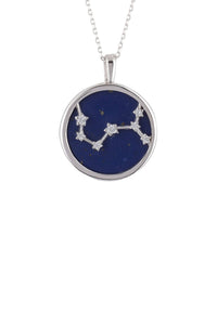 Thumbnail for Zodiac Lapis Lazuli Gemstone Star Constellation Pendant Necklace Silver Scorpio -