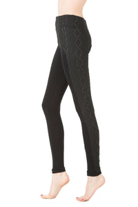 Thumbnail for EON Paris - Asymmetrical Leggings - Black w/ textured Black outer - 1 COLOR -