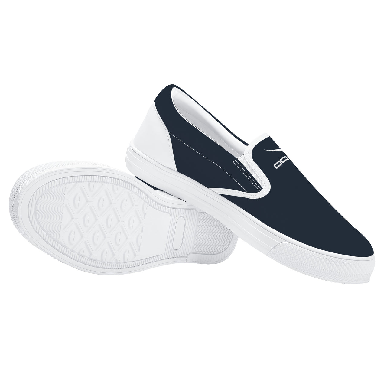 OOTO - DASH EN WHITE / DARK BLUE - D31 Slip-on Shoes - White soles - 1 COLOR -