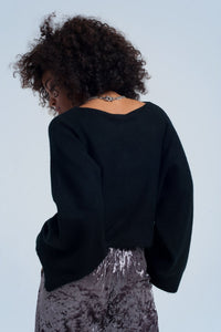 Thumbnail for Q2 - Black Short Sweater - 1 COLOR