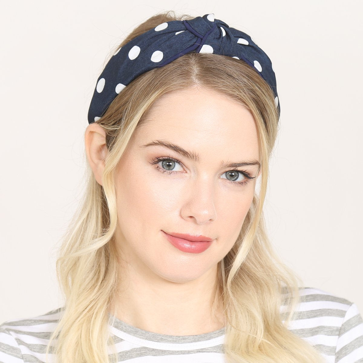 Riah Fashion - Polka Dots Tied Hair Band - 6 COLORS