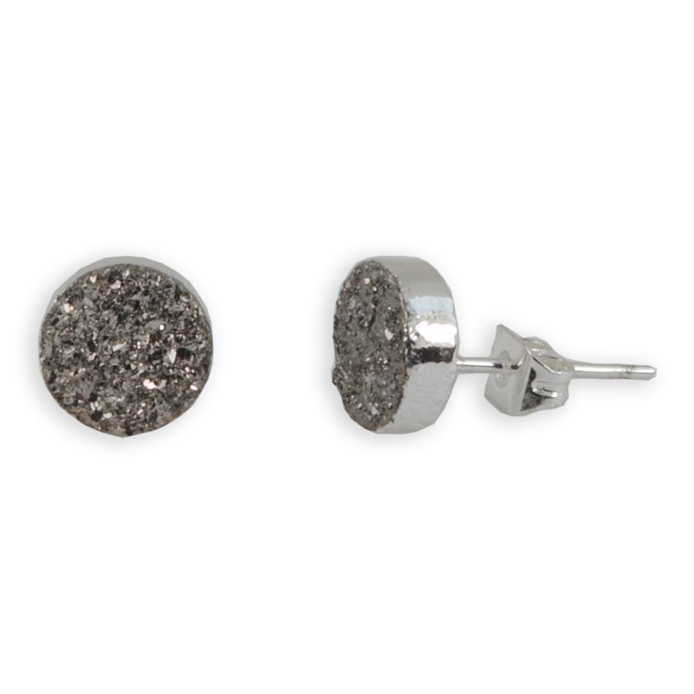 Christy Jean - Jeanna Druzy Stud Earrings in Silver -