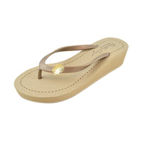 Thumbnail for SAND BY SAYA N.Y. - Gold Shell - Mid Wedge Flip Flops - 2 COLORS -