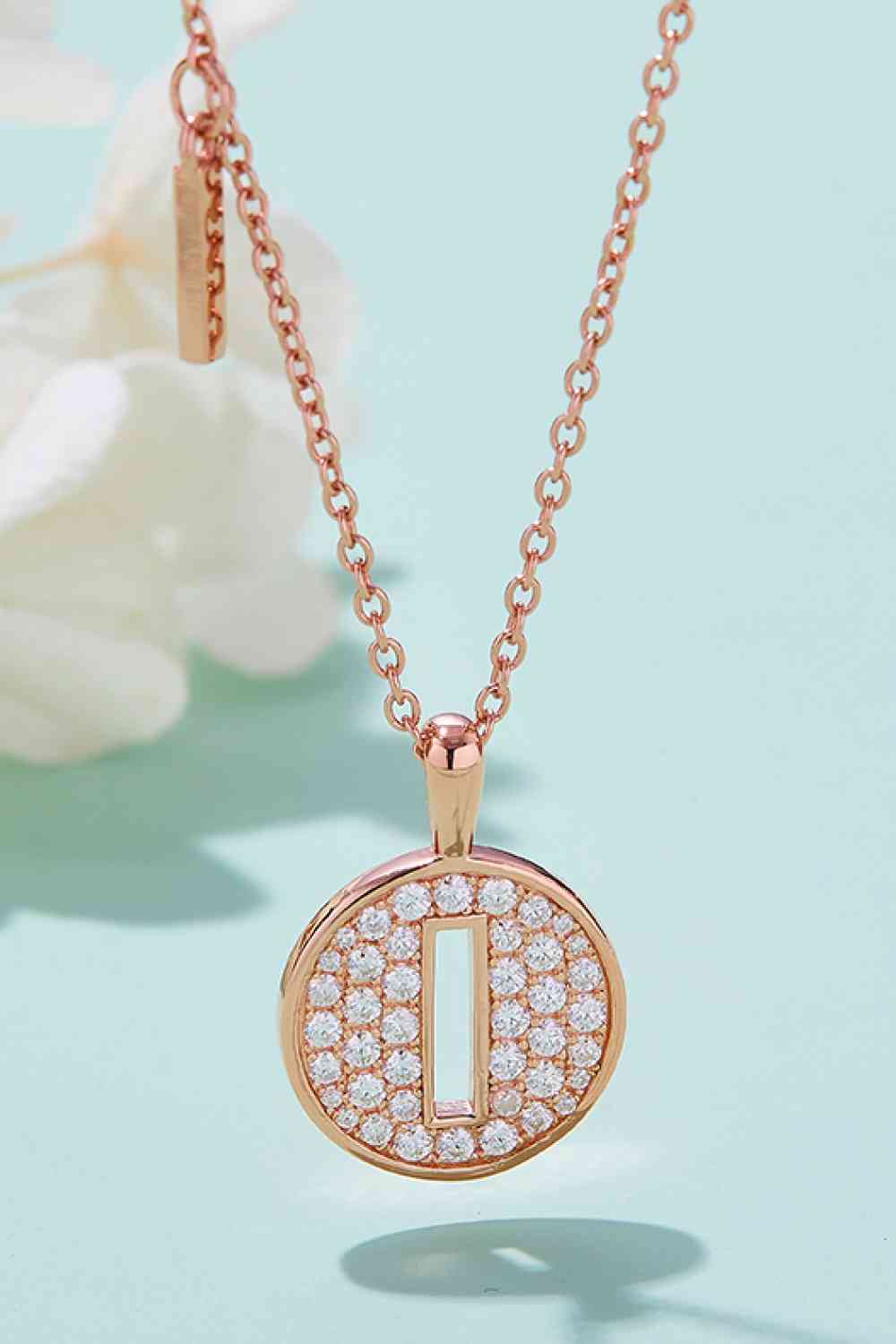 Moissanite A to J Initial Pendant Necklace