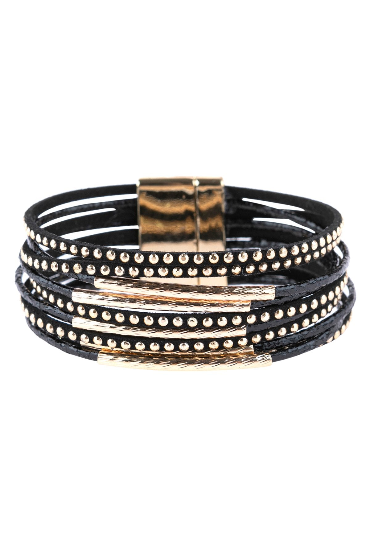 Multiline Leather Magnetic Bracelet - 5 COLORS