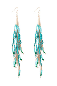 Thumbnail for Riah Fashion - Mixed Beads Tassel Earrings - 4 COLORS -