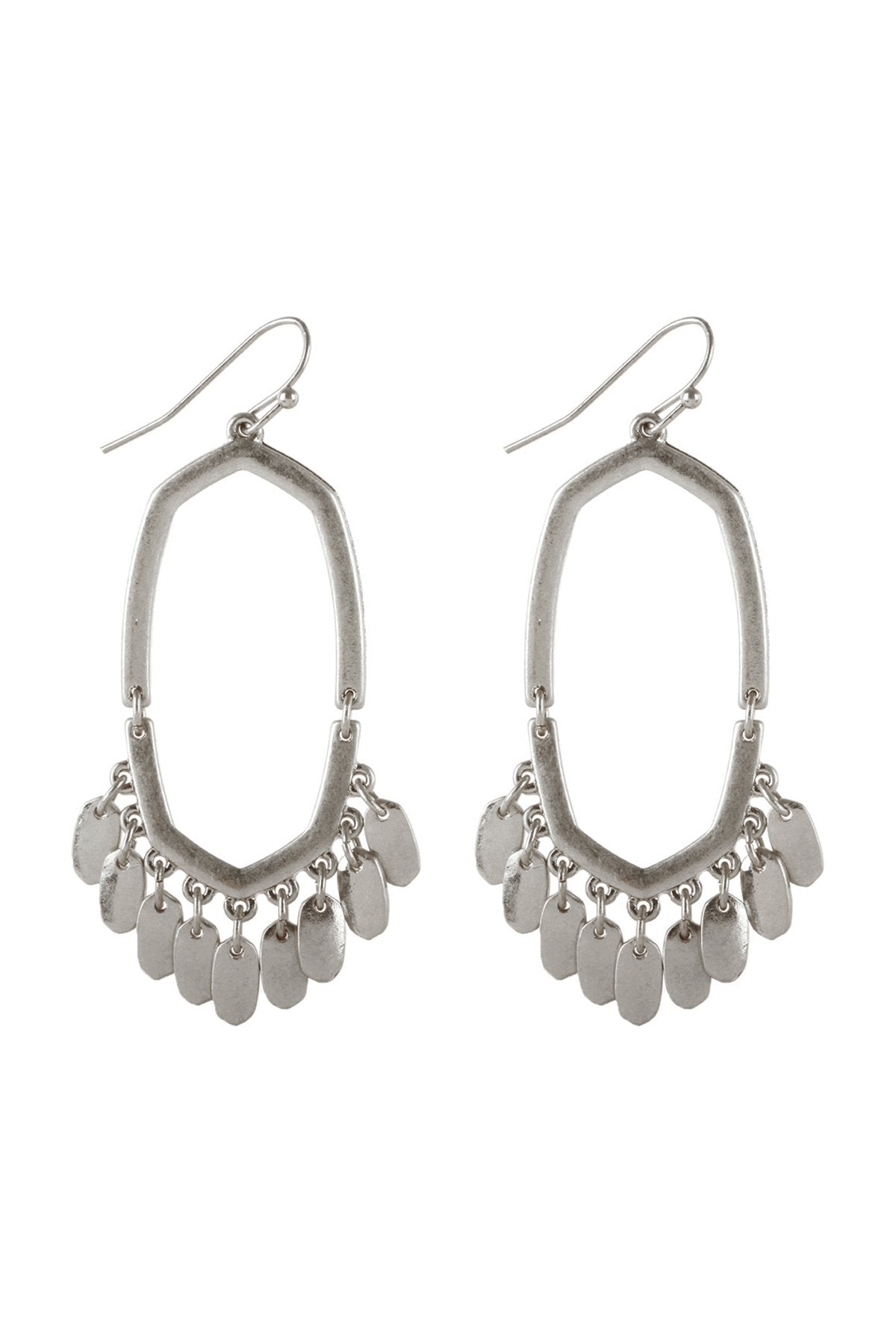 Riah Fashion - Metal Open Cut Earrings - 3 FINISHES -