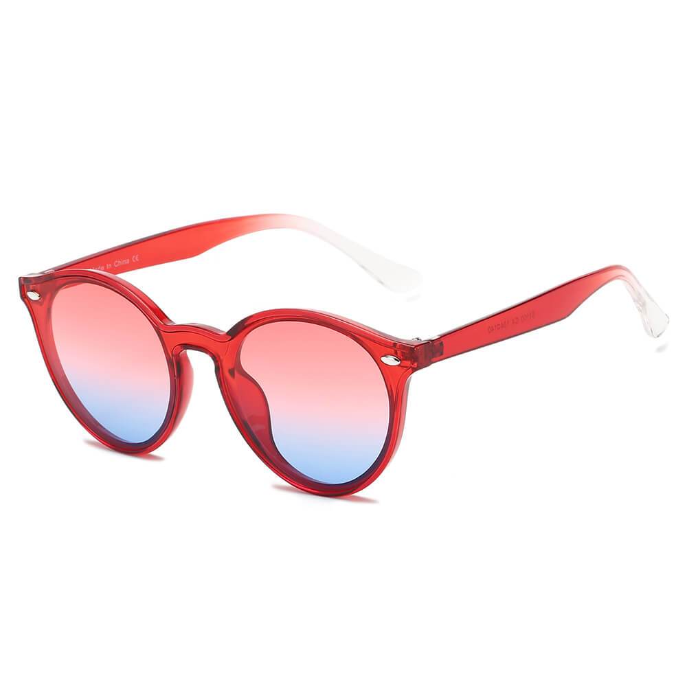 Crosby | S1100 - Unisex Fashion Retro Round Horn Rimmed Sunglasses - 4 COLORS -