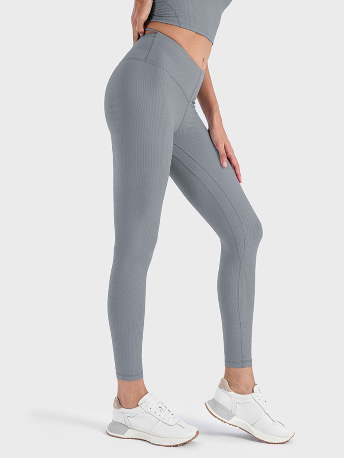 Wide Waistband Sports Leggings - T - 4 COLORS -