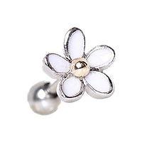 Surgical Steel Sweet White Daisy Flower Cartilage Earring -