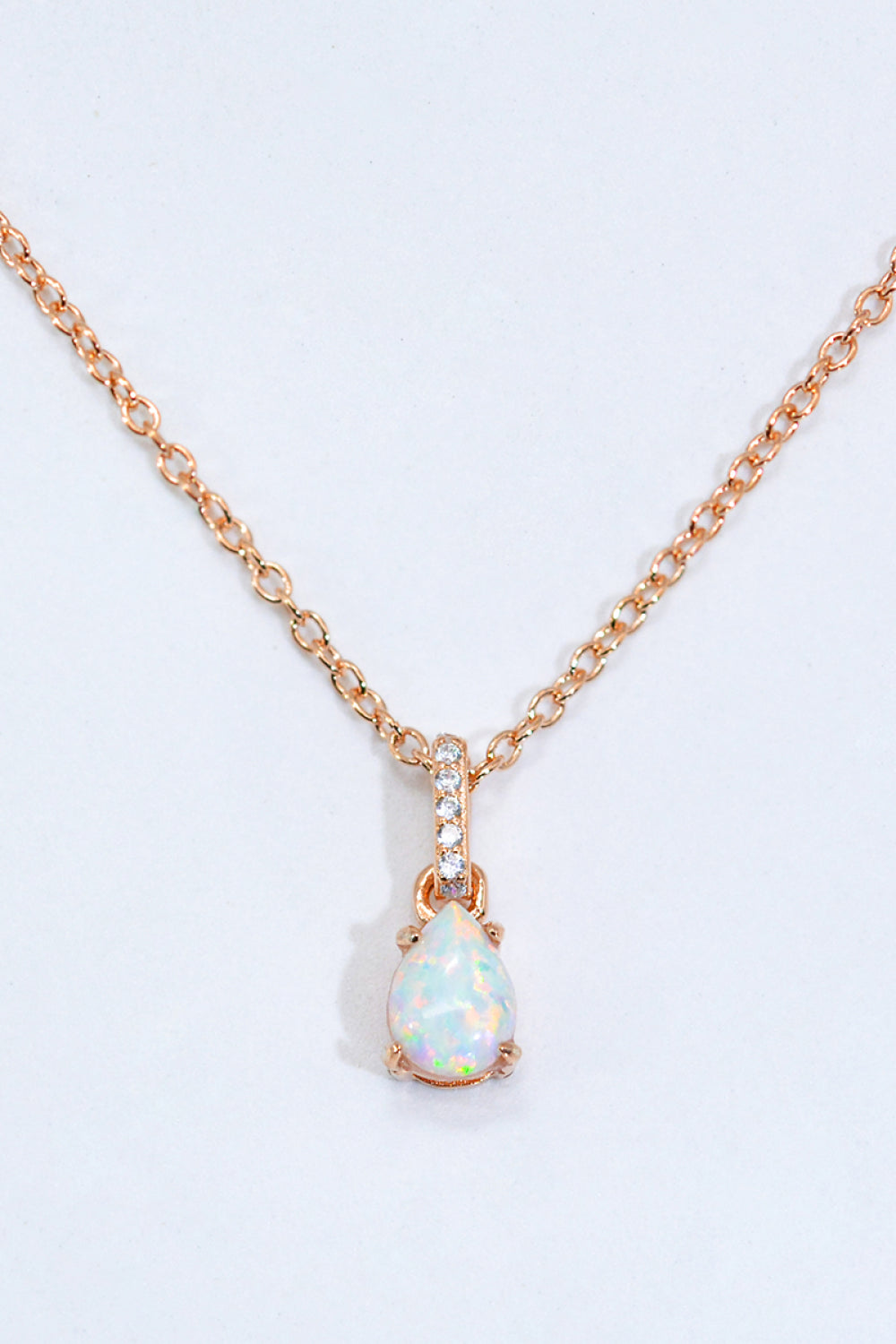 Opal Pendant 925 Sterling Silver Chain-Link Necklace- T - 2 FINISHES -