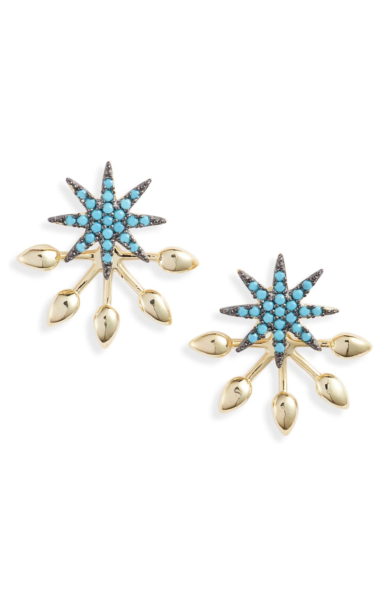 LATELITA - Turquoise Starburst Stud Earrings - 3 FINISHES -