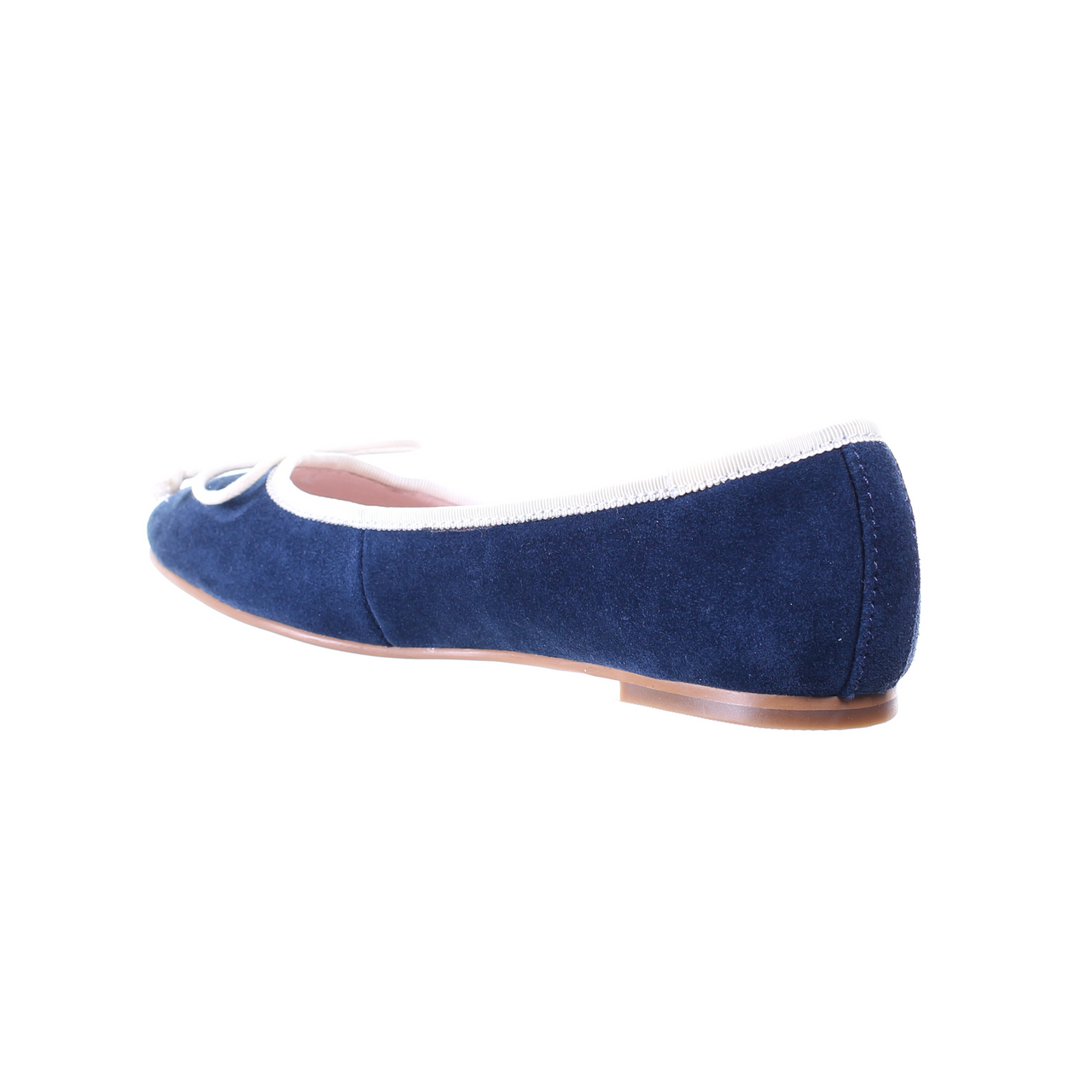 Bow Suede Ballerina (Navy)