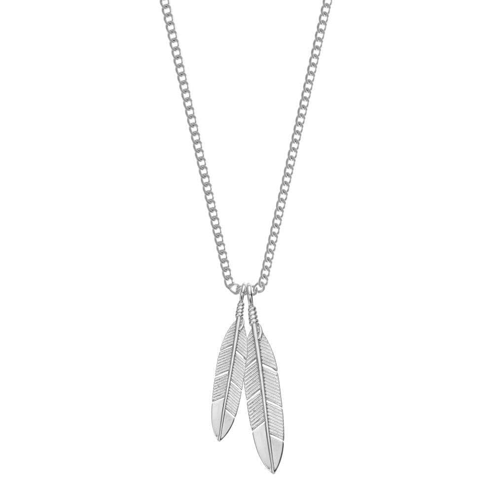 Mister - Feather Necklace - 3 CHAIN FINISHES - 2 PENDANT COLORS -