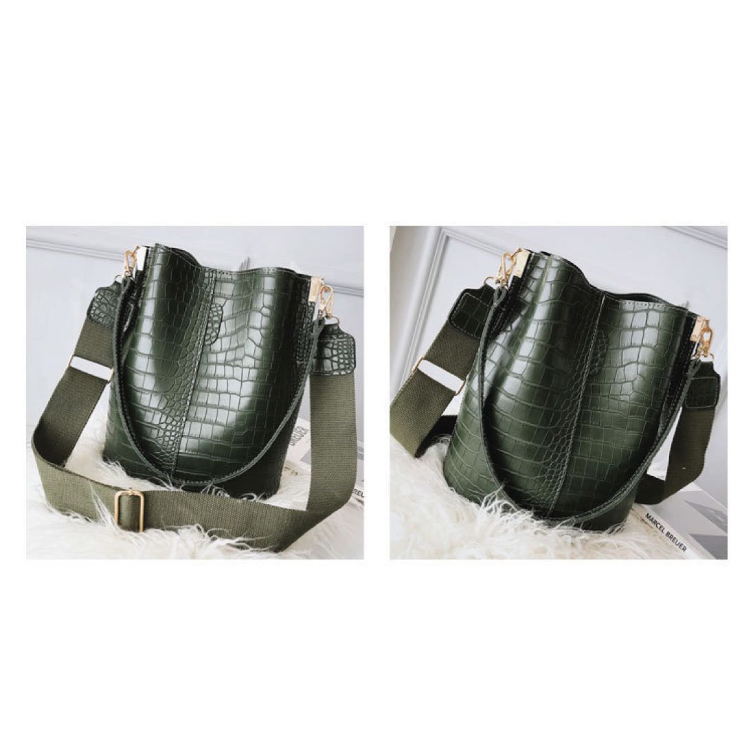 Blake Shoulder Bag - Olive Croc - 1 COLOR -