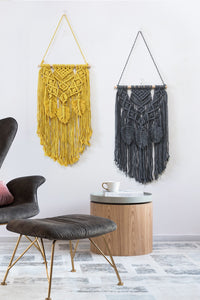 Thumbnail for Fully Handmade Fringe Macrame Wall Hanging - 13.7