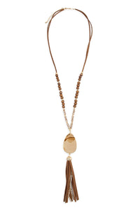 Thumbnail for Natural Stone Tassel Pendant Necklace - 5 COLORS -