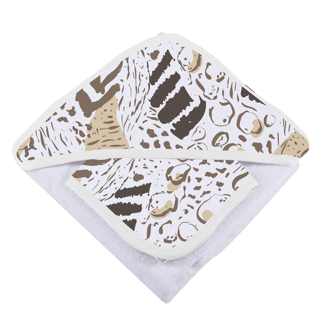 Newcastle - Animal Print Bamboo Hooded Towel and Washcloth Set - 1 COLOR -