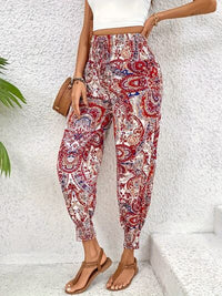 Thumbnail for Tied Printed High Waist Pants - T - 2 COLORS -