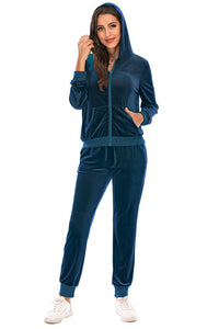 Thumbnail for Zip-Up Hooded Jacket and Pants Set - 2 PCS. - T - 4 COLORS -