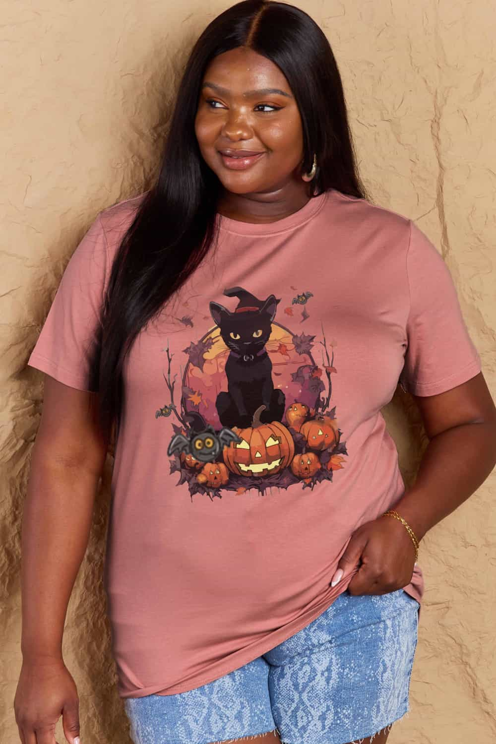 Simply Love Full Size Halloween Theme Graphic T-Shirt - SIZES S THRU 3XL - T - 3 COLORS -