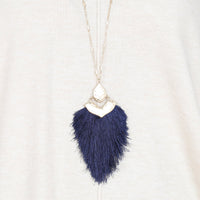 Thumbnail for Arrow Shaped Tassel Pendant Linked Necklace - 10 COLORS -